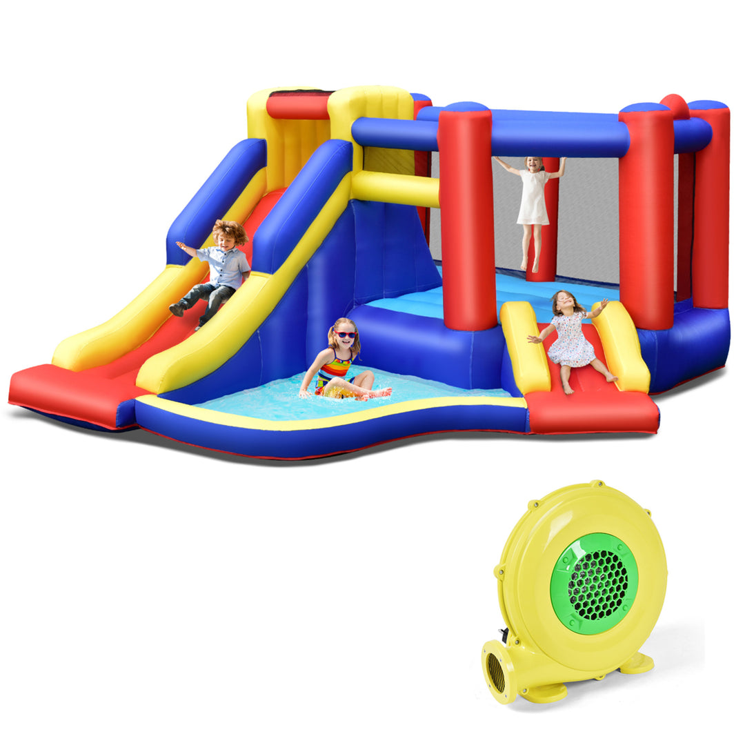 Inflatable Water Slide Bounce House Bouncing Castle w/ 480W Blower Image 1