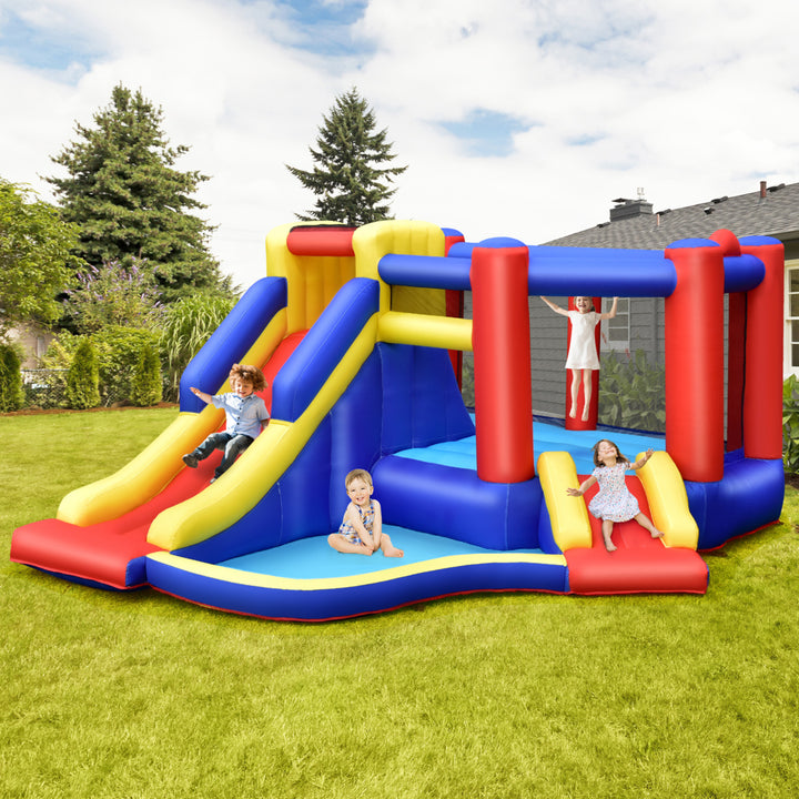 Inflatable Water Slide Bounce House Bouncing Castle w/ 480W Blower Image 3