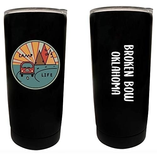 Broken Bow Oklahoma Souvenir 16 oz Stainless Steel Insulated Tumbler Camp Life Design Image 1