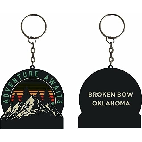 Broken Bow Oklahoma Souvenir adventure awaits Metal Keychain Image 1