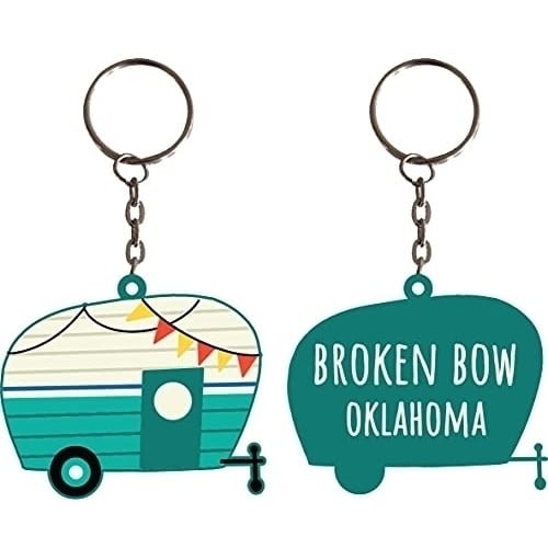 Broken Bow Oklahoma Souvenir Camper Metal Keychain Image 1