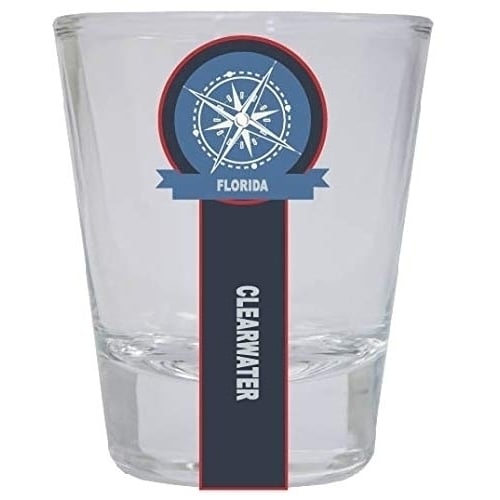 Clearwater Florida Nautical Souvenir Round Shot Glass Image 1