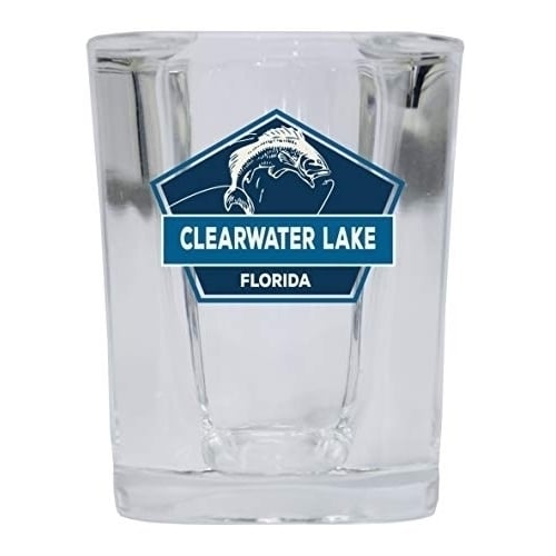 Clearwater Lake Florida Souvenir 2 Ounce Square Base Liquor Shot Glass Image 1