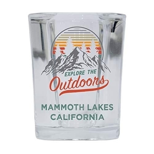 Mammoth Lakes California Explore the Outdoors Souvenir 2 Ounce Square Base Liquor Shot Glass Image 1