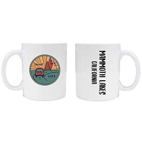 Mammoth Lakes California Souvenir Camp Life 8 oz Coffee Mug 2-Pack Image 1