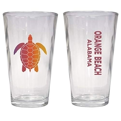 Orange Beach Alabama Souvenir 16 oz Pint Glass Turtle Design Image 1