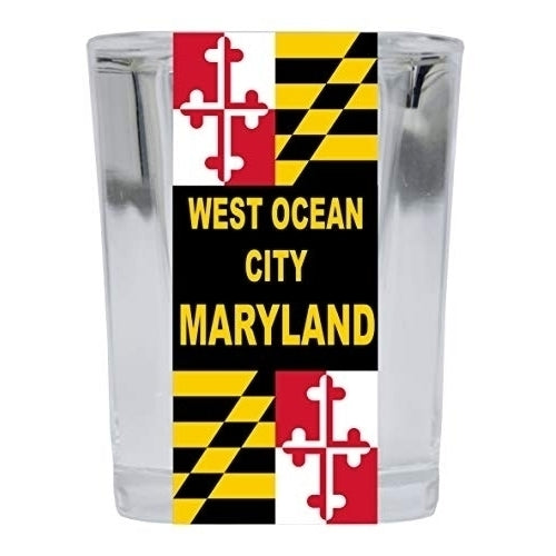 West Ocean City Maryland 2 Ounce Square Shot Glass 4-Pack Image 1