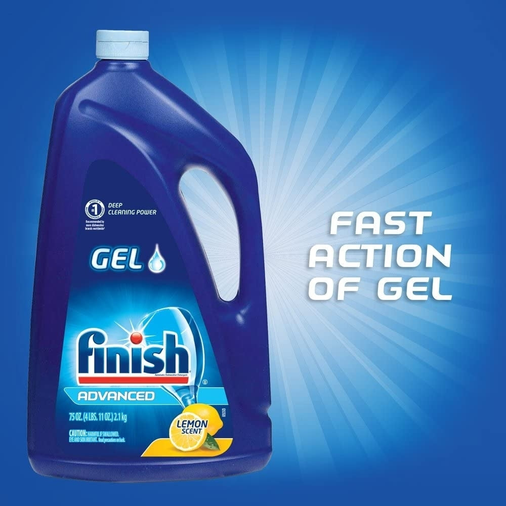Finish Dishwasher Detergent Gel LiquidLemon Scent75oz (Pack of 2) Image 3