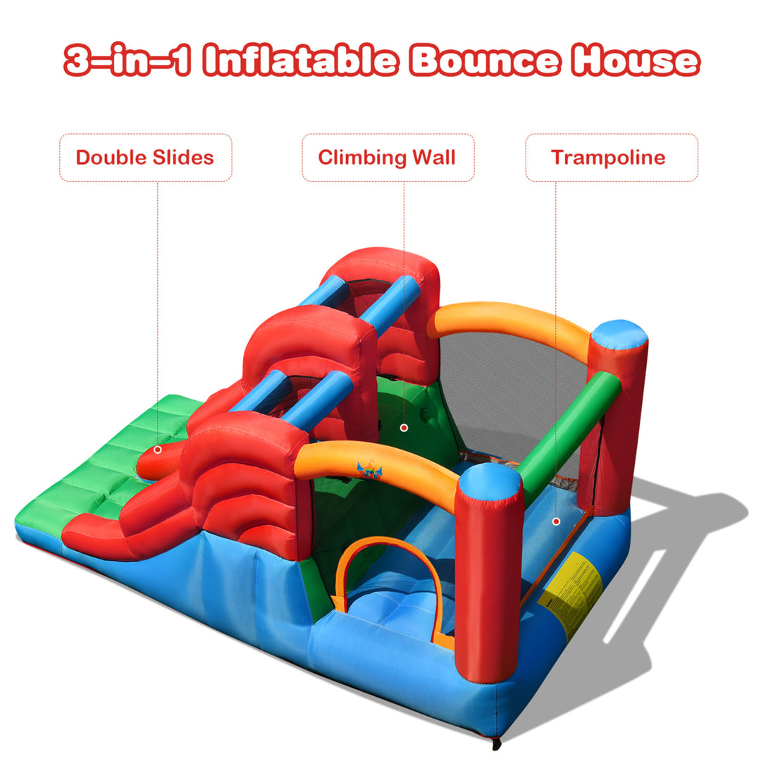 Inflatable Double Slide Bounce House Bouncy Castle w/ 480W Blower Image 4
