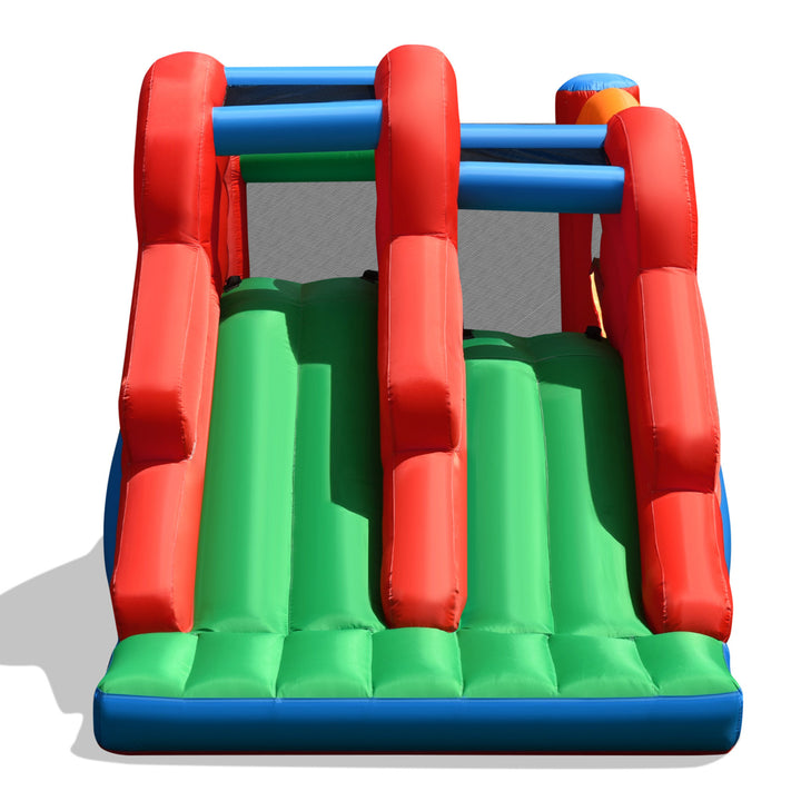 Inflatable Double Slide Bounce House Bouncy Castle w/ 480W Blower Image 10