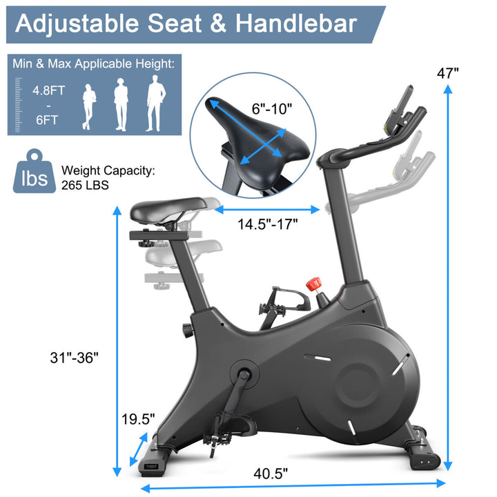 Magnetic Resistance Stationary Bike Exercise Bike Stationary for Home Gym Image 2