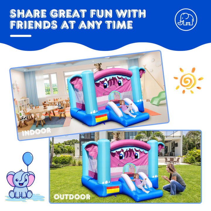 Inflatable Bounce House 3-in-1 Elephant Theme Inflatable Castle without Blower Image 4