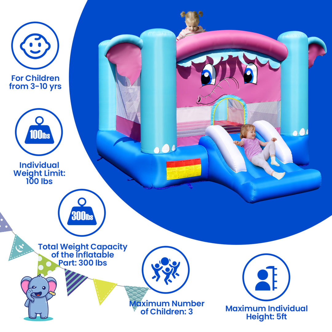 Inflatable Bounce House 3-in-1 Elephant Theme Inflatable Castle without Blower Image 6