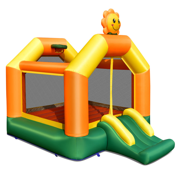 Inflatable Bounce Castle Jumping House Kids Playhouse w/ Slide and 735W Blower Image 8