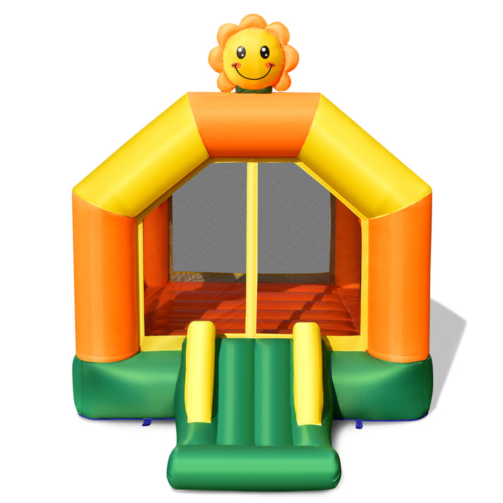 Inflatable Bounce Castle Jumping House Kids Playhouse w/ Slide and 735W Blower Image 9