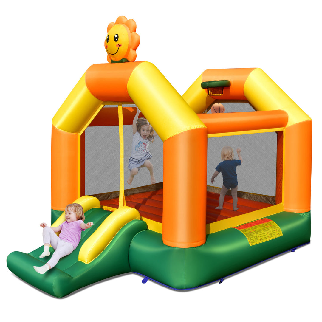 Inflatable Bounce Castle Jumping House Kids Playhouse w/ Slide Blower Excluded Image 1