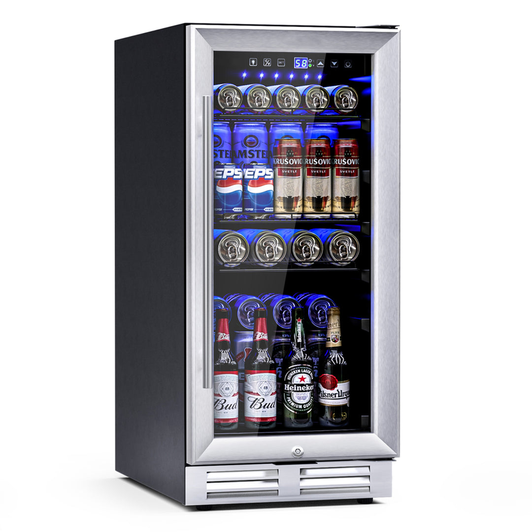 15 Inch Beverage Cooler Refrigerator 100 Can Built-in Freestanding Beverage Image 10
