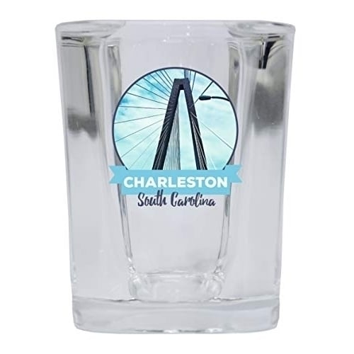 Charleston South Carolina Arthur Ravenel Bridge Trendy Family Souvenir Square Shot Glass Image 1