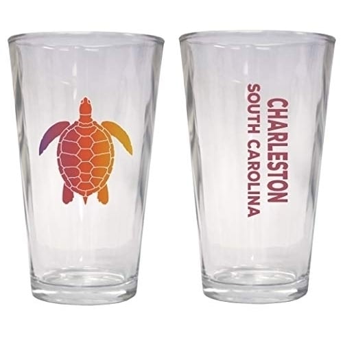 Charleston South Carolina Souvenir 16 oz Pint Glass Turtle Design Image 1