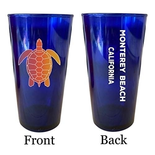 Montego Bay Jamaica Souvenir 16 oz Blue Plastic Pint Glass 4-Pack Image 1