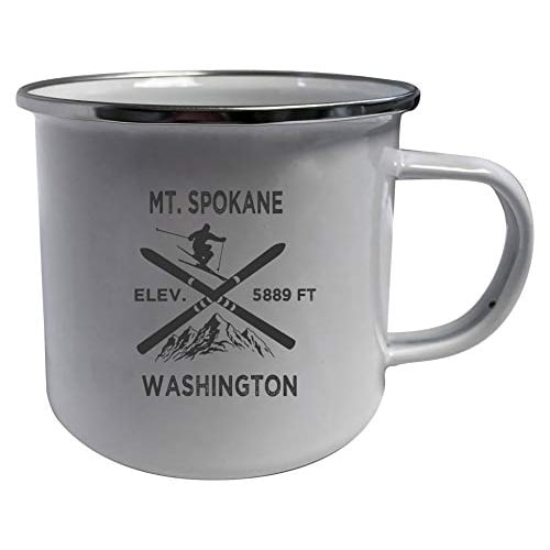 Mt. Spokane Washington Ski Adventures White Tin Camper Coffee Mug 2-Pack Image 1