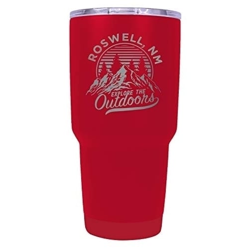 Roswell Mexico Souvenir Laser Engraved 24 oz Insulated Stainless Steel Tumbler Red. Image 1