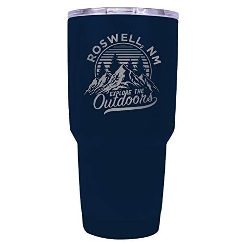 Roswell Mexico Souvenir Laser Engraved 24 oz Insulated Stainless Steel Tumbler Navy. Image 1