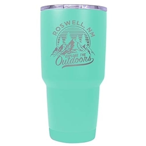 Roswell Mexico Souvenir Laser Engraved 24 oz Insulated Stainless Steel Tumbler Seafoam. Image 1