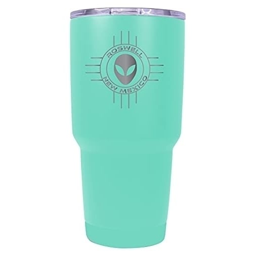 Roswell Mexico UFO Alien I Believe Souvenir Laser Engraved 24 Oz Insulated Stainless Steel Tumbler Seafoam Image 1