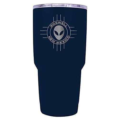 Roswell Mexico UFO Alien I Believe Souvenir Laser Engraved 24 Oz Insulated Stainless Steel Tumbler Navy Image 1