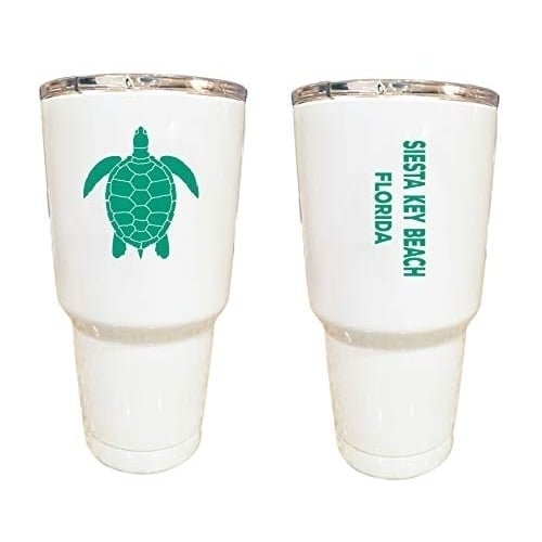 Siesta Key Beach Florida Souvenir 24 oz Insulated Stainless Steel Tumbler White White. Image 1