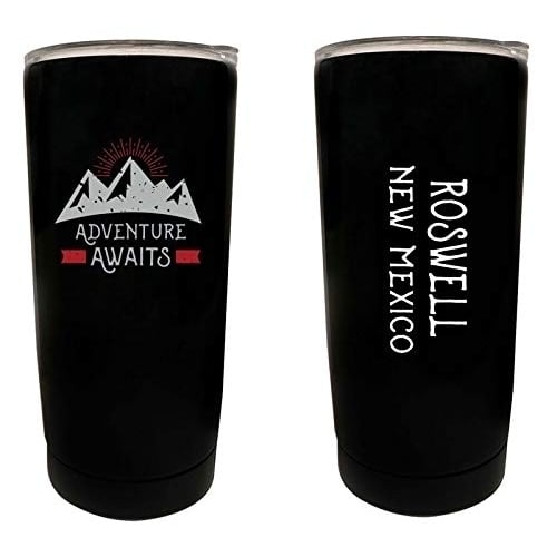 Roswell Mexico Souvenir 16 oz Stainless Steel Insulated Tumbler Adventure Awaits Design Image 1