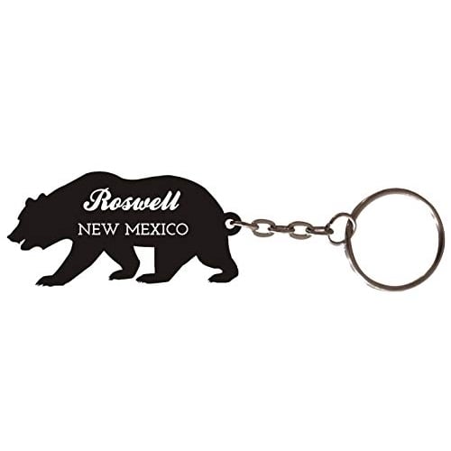 Roswell  Mexico Souvenir Metal Bear Keychain Image 1