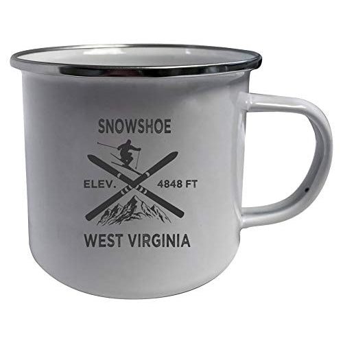 Snowshoe West Virginia Ski Adventures White Tin Camper Coffee Mug 2-Pack Image 1