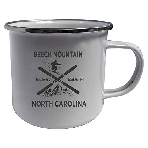 Beech Mountain North Carolina Ski Adventures White Tin Camper Coffee Mug 2-Pack Image 1