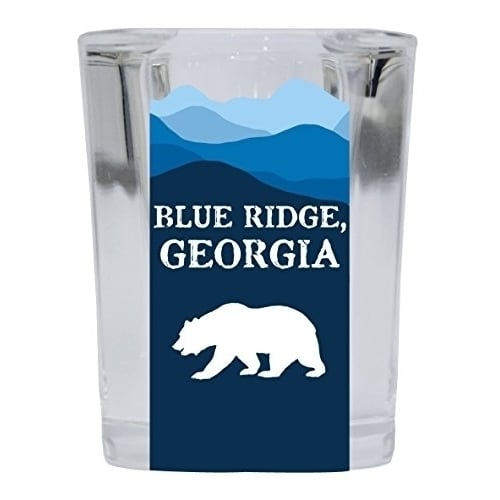 Blue Ridge Georgia Mountains Bear Rustic Souvenir Square Shot Glass Image 1