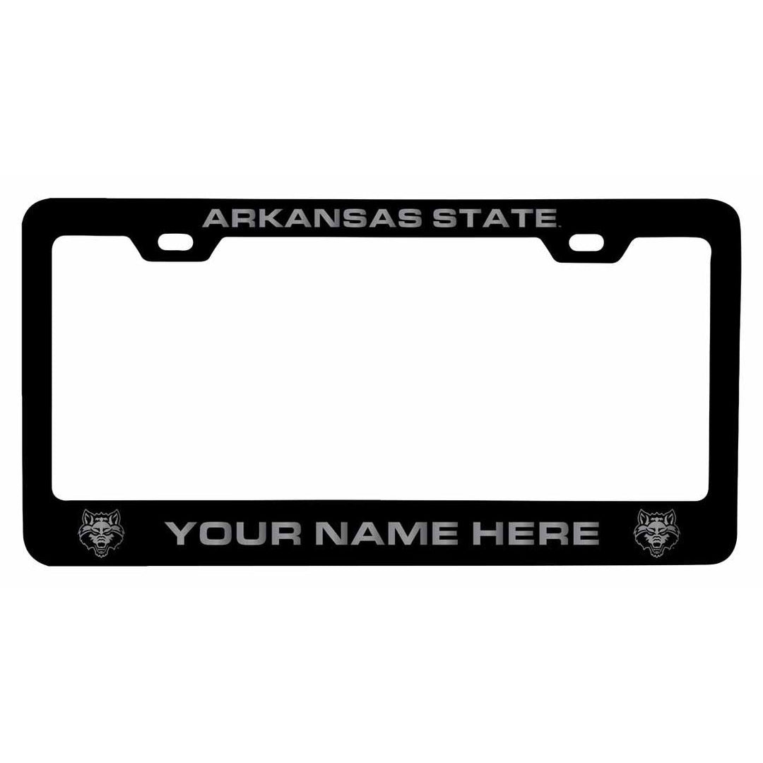 Customizable Arkansas State NCAA Laser-Engraved Metal License Plate Frame - Personalized Car Accessory Image 1