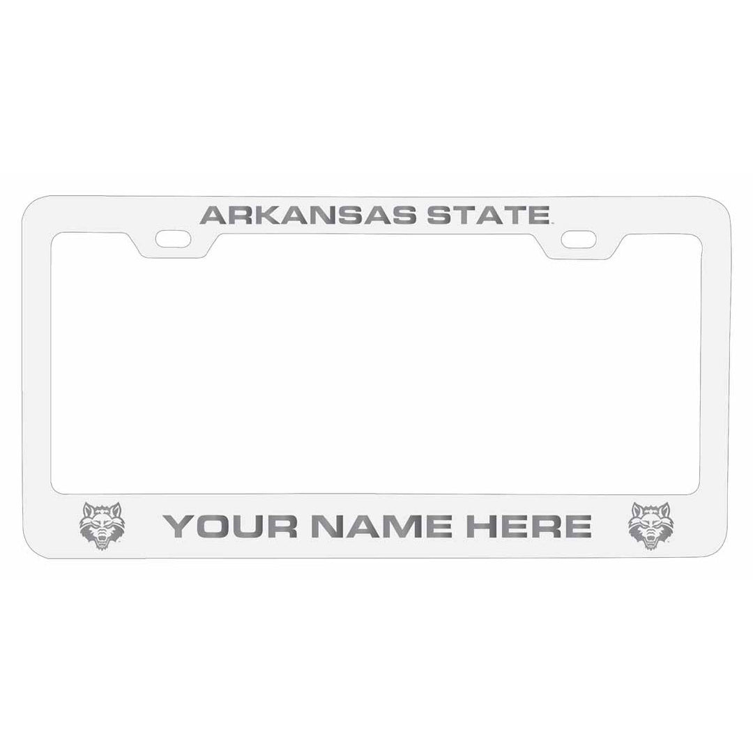 Customizable Arkansas State NCAA Laser-Engraved Metal License Plate Frame - Personalized Car Accessory Image 2