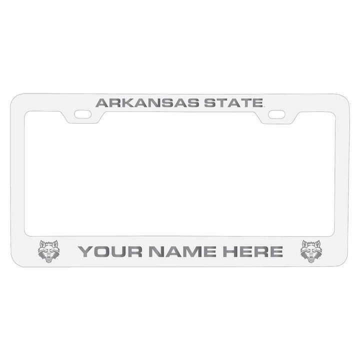 Customizable Arkansas State NCAA Laser-Engraved Metal License Plate Frame - Personalized Car Accessory Image 2