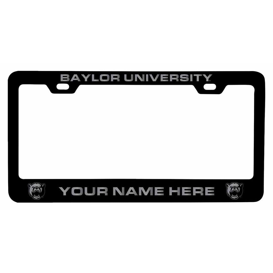 Customizable Baylor Bears NCAA Laser-Engraved Metal License Plate Frame - Personalized Car Accessory Image 1