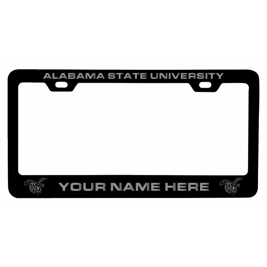 Customizable Alabama State University NCAA Laser-Engraved Metal License Plate Frame - Personalized Car Accessory Image 1