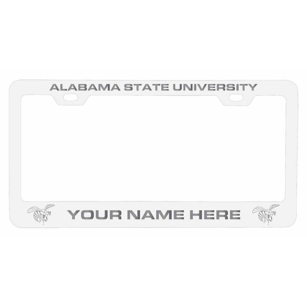 Customizable Alabama State University NCAA Laser-Engraved Metal License Plate Frame - Personalized Car Accessory Image 2