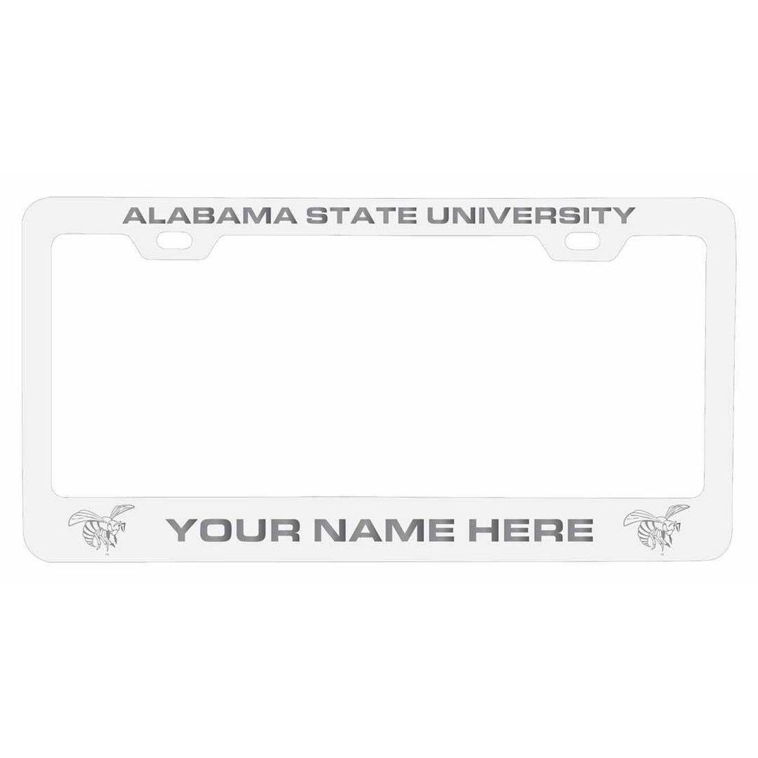 Customizable Alabama State University NCAA Laser-Engraved Metal License Plate Frame - Personalized Car Accessory Image 2