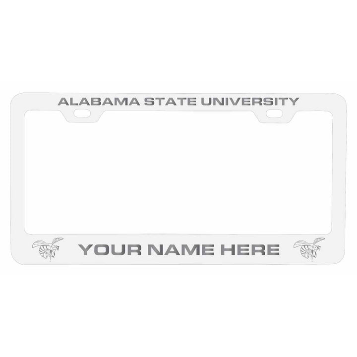 Customizable Alabama State University NCAA Laser-Engraved Metal License Plate Frame - Personalized Car Accessory Image 2