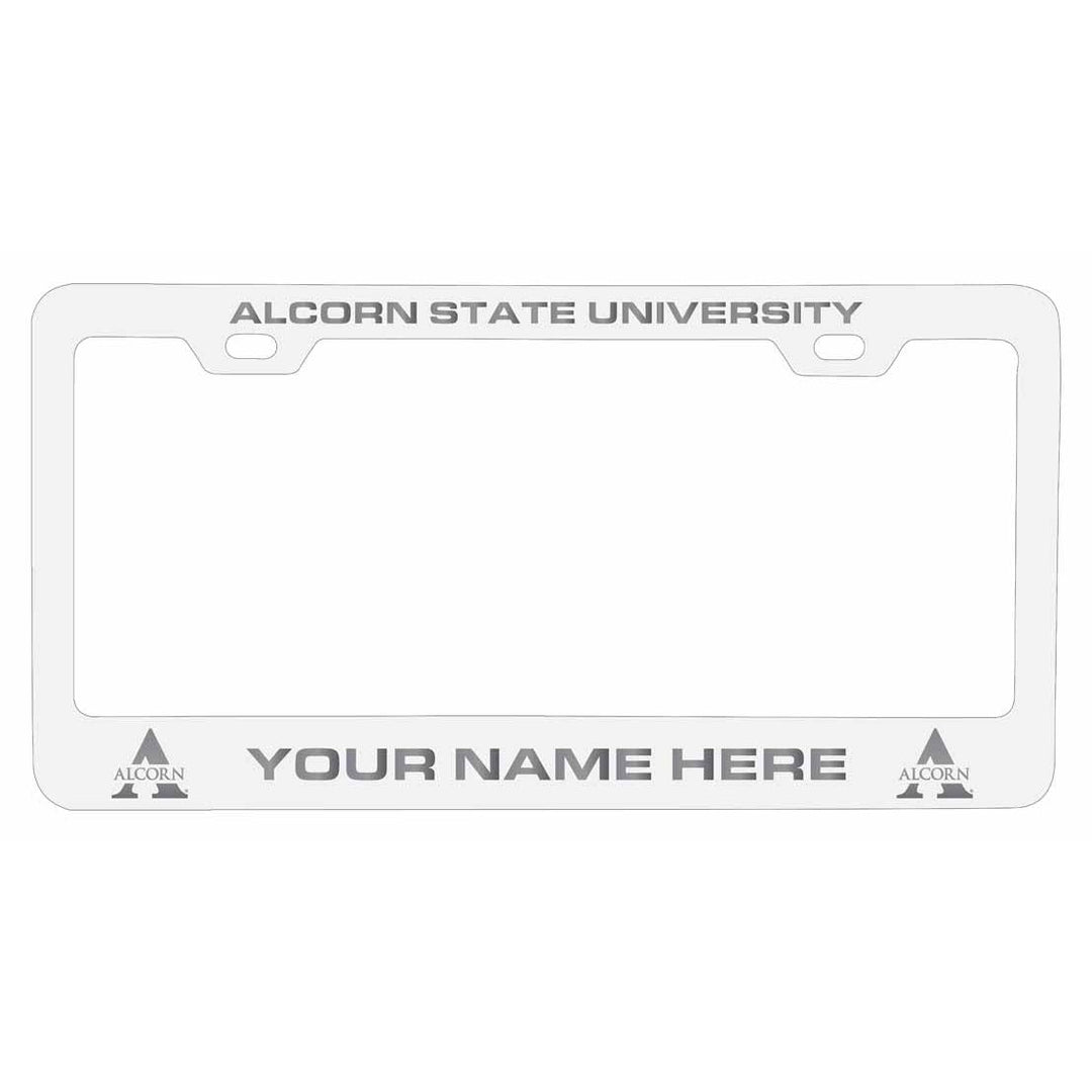 Collegiate Custom Alcorn State Braves Metal License Plate Frame with Engraved Name Image 1