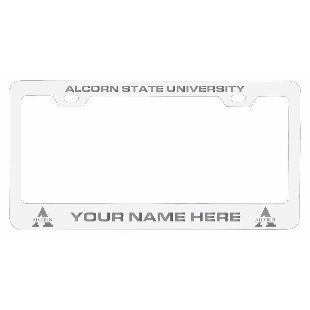 Customizable Alcorn State Braves NCAA Laser-Engraved Metal License Plate Frame - Personalized Car Accessory Image 2