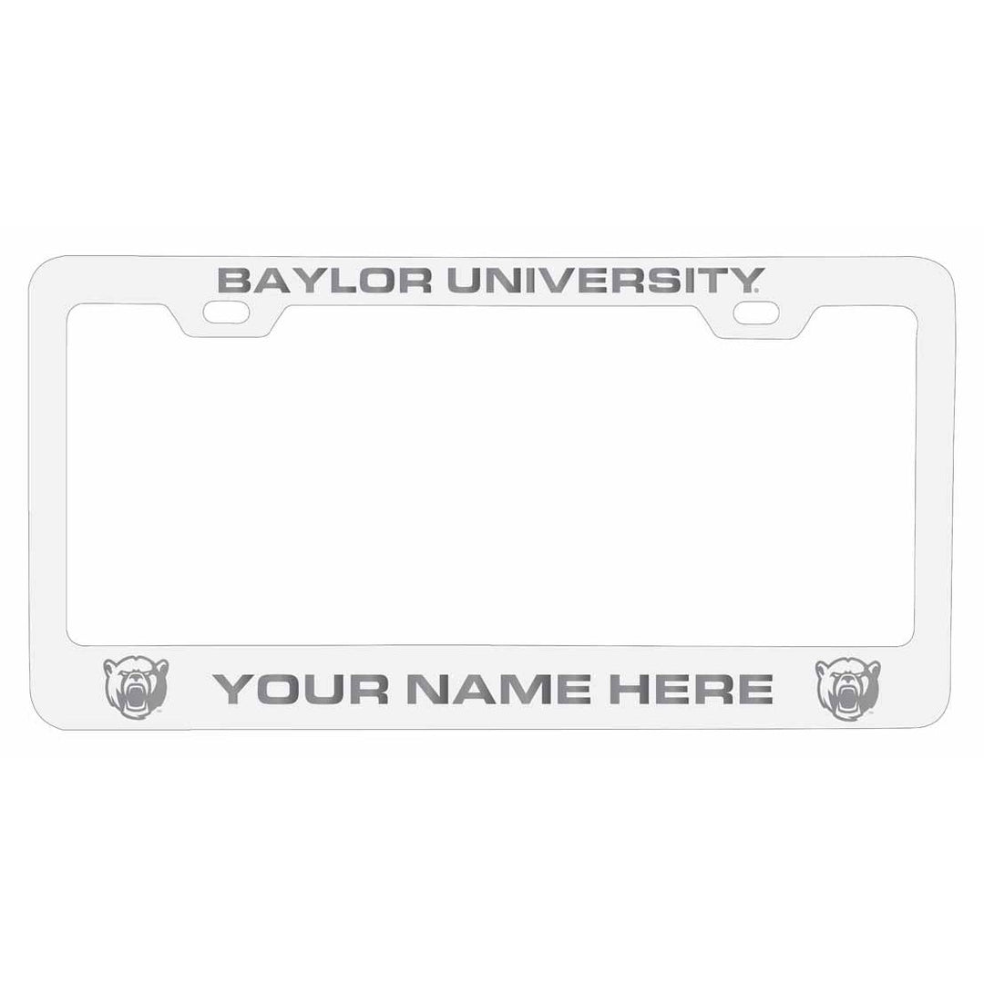 Customizable Baylor Bears NCAA Laser-Engraved Metal License Plate Frame - Personalized Car Accessory Image 1