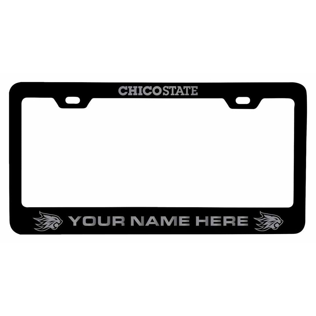 Customizable California State University Chico NCAA Laser-Engraved Metal License Plate Frame - Personalized Car Image 1