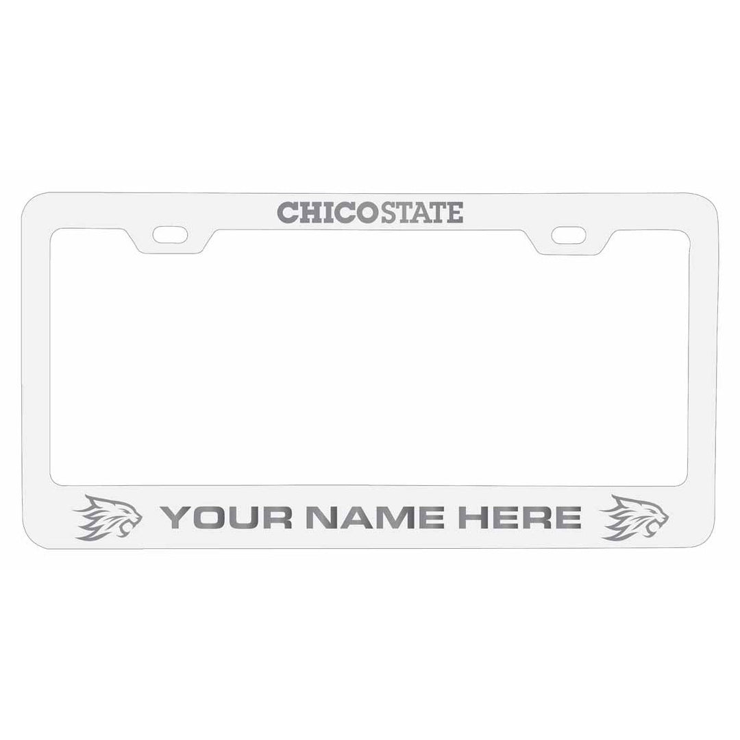 Customizable California State University Chico NCAA Laser-Engraved Metal License Plate Frame - Personalized Car Image 2