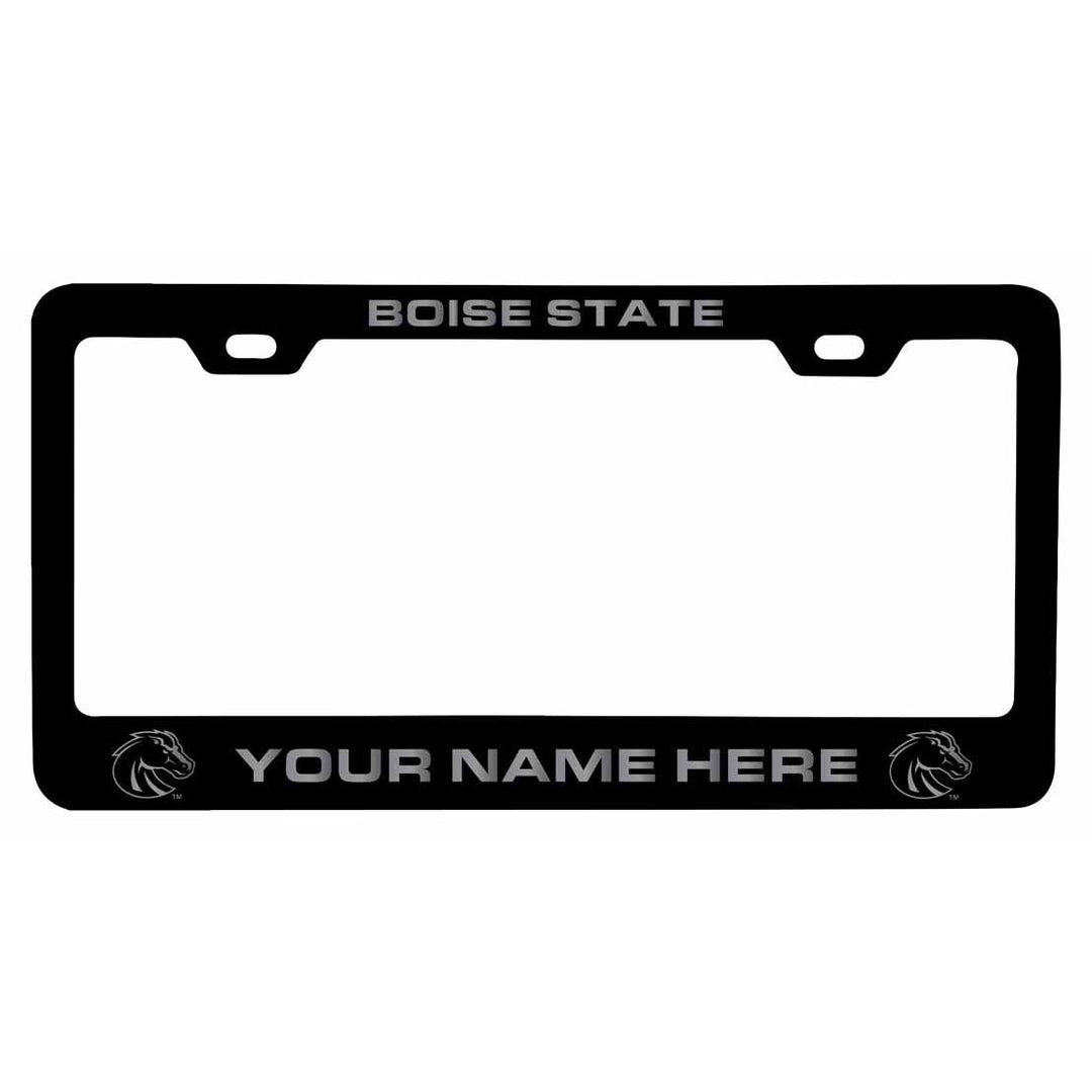 Customizable Boise State Broncos NCAA Laser-Engraved Metal License Plate Frame - Personalized Car Accessory Image 1